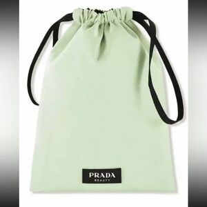 Prada Beauty Signature Mint Green Drawstring Pouch 9 * 6.5 inches Makeup Bag